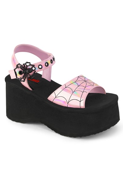 Spider Pink Hologram Platform Gothic Sandal