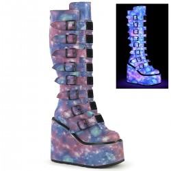 Swing Buckled Galaxy Womens Platform Boots