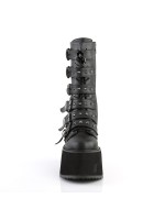 Damned Black Buckled Gothic Boots for Women