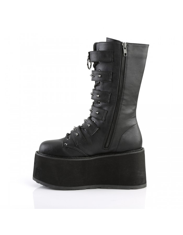 Damned Black Buckled Gothic Boots| Platform Boots for Women