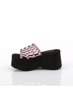 Spider Studded Pink Hologram Platform Mule