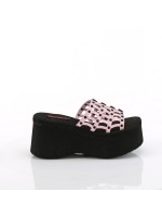 Spider Studded Pink Hologram Platform Mule