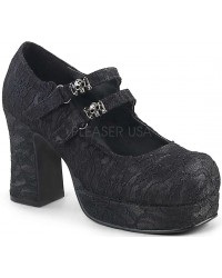 Black Lace Double Strap Gothika Mary Jane