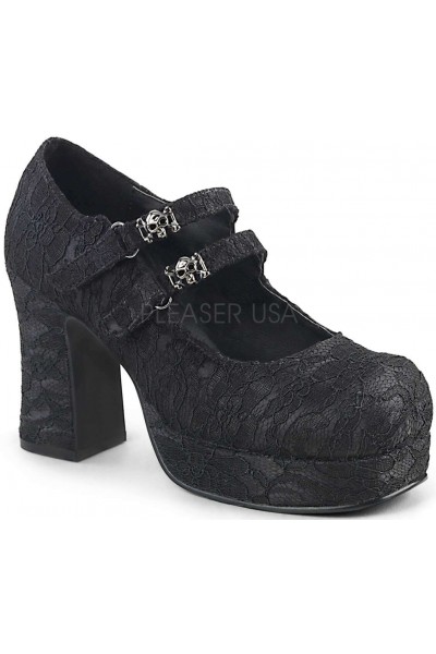 Black Lace Double Strap Gothika Mary Jane