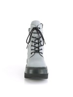 Shaker Reflective Grey Wedge Heel Ankle Boots