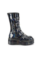 Emily Black Hologram Heart Combat Boots