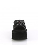 Heart Ring Black Platform Clogs