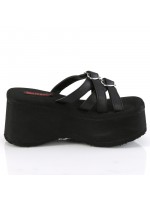 Heart Ring Black Platform Clogs