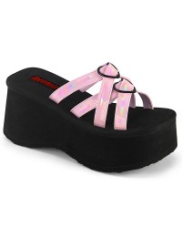 Heart Ring Pink Hologram Platform Clogs