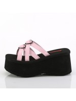 Heart Ring Pink Hologram Platform Clogs