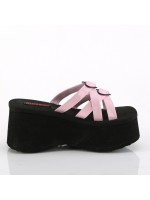 Heart Ring Pink Hologram Platform Clogs