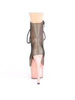 Adore Rose Gold Hologram Fishnet Ankle Boots