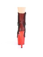 Adore Red Hologram Fishnet Ankle Boots