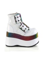 Bear White Rainbow Platform Ankle Boots