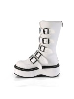 Emily White Heart Combat Boots