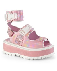 Slacker Pink Platform Ankle Strap Sandals