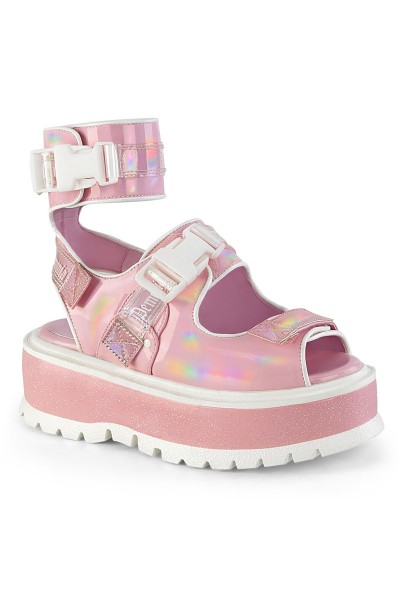 Slacker Pink Platform Ankle Strap Sandals