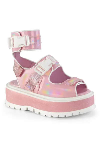 Slacker Pink Platform Ankle Strap Sandals