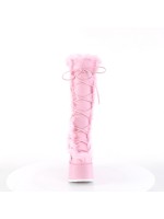 Pink Faux Fur Camel-311 Platform Knee Boot