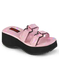 Flip Heart Charm Pink Platform Sandal