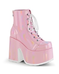 Pink Hologram Chunky Platform Ankle Boots