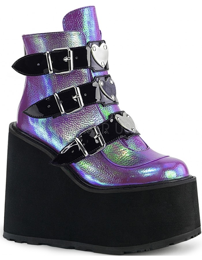 purple ankle boots womens