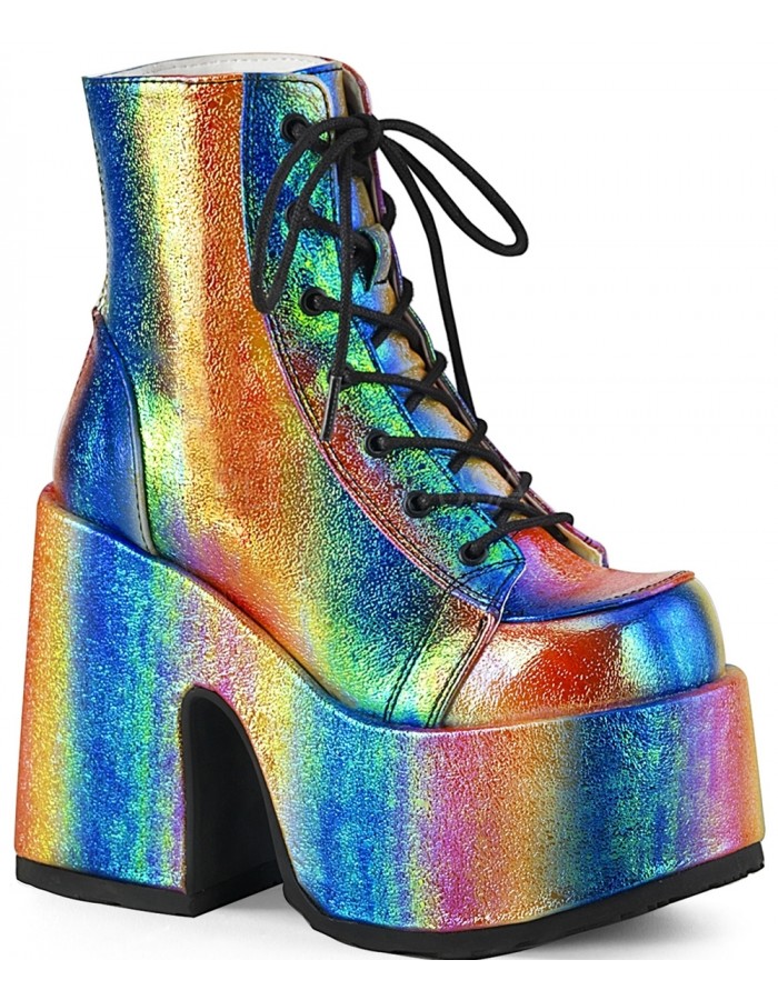 iridescent platform boots