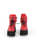 Ashes Red Hobble Boots with Removable Ankle Cuffs