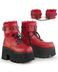 Ashes Red Hobble Boots with Removable Ankle Cuffs