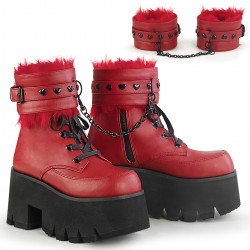 Ashes Red Hobble Boots with Removable Ankle Cuffs