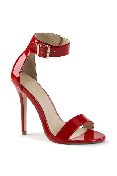 Amuse Red High Heel Ankle Strap Sandal