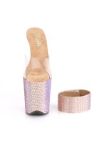 Bejeweled Rose Gold 8 Inch High Platform Sandal