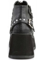 Scene Buckled Black Ankle Boots