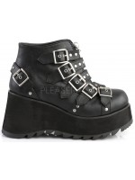 Scene Buckled Black Ankle Boots