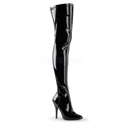 Seduce Black Patent High Heel Thigh High Boots