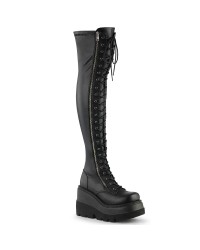 Shaker Black Womens Thigh High Gothic Platform Boots