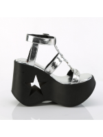 Dynamite Silver Star Platform Wedge Sandal