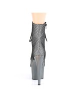 Adore Silver Hologram Fishnet Ankle Boots