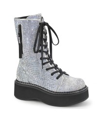 Emily Rhinestone Platform Mid-Calf Boots