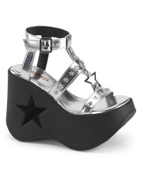 Dynamite Silver Star Platform Wedge Sandal