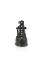 Slacker Black Platform Skull and Crossbones Gladiator Sandals