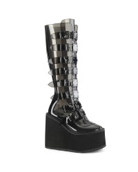 Swing Transparent Black Womens Platform Boots