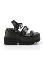 Shaker Black Wedge Platform Sandal