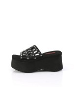 Spider Studded Black Platform Mule