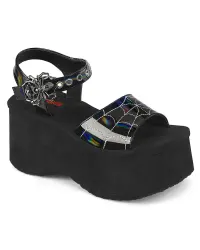 Spider Black Hologram Platform Gothic Sandal