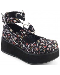 Sprite Floral Print Heart Ring Platform Mary Jane