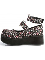 Sprite Floral Print Heart Ring Platform Mary Jane