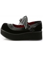 Bat Sprite Black Platform Mary Jane Shoes