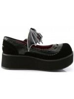 Bat Sprite Black Platform Mary Jane Shoes