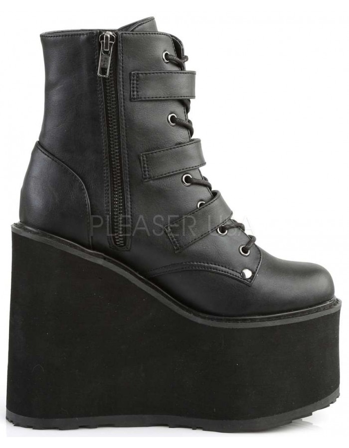 Bat Buckled Swing 103 Wedge Platform Ankle Boot Gothic Boots for Women